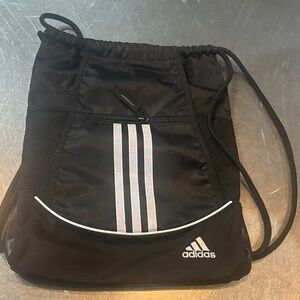 Adidas Black and White Drawstring Bag
